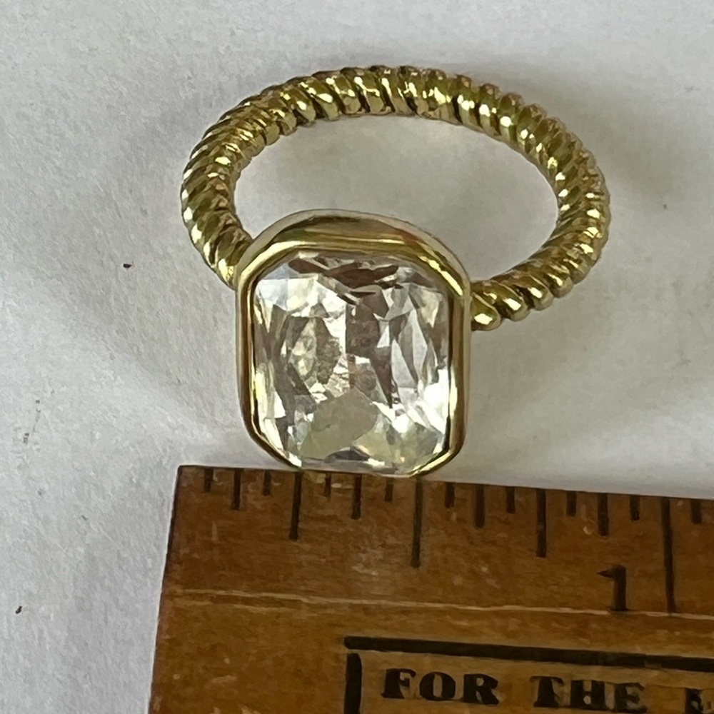 Heidi Daus SALE 🆕 rectangle faceted Clear crystal size 7 ring - Picture 9 of 11